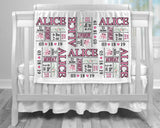 Personalized Tennis Shoe Birth Stat Blanket