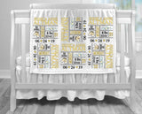 Personalized Tennis Shoe Birth Stat Blanket