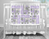 Personalized Tennis Shoe Birth Stat Blanket